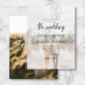 Budget Moderne Casual penseelscriptfoto's binnenge Uitnodiging Briefkaart