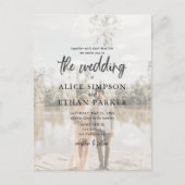 Budget Moderne Casual penseelscriptfoto's binnenge Uitnodiging Briefkaart (Voorkant)