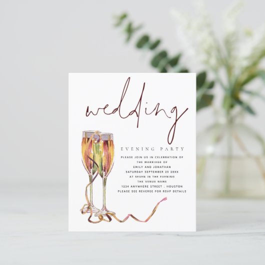 Budget Moderne Champagne Wedding Evening Party (Staand voorkant)