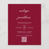 BUDGET Moderne Chic Bourgondië Foto QR Code Huweli (Voorkant)