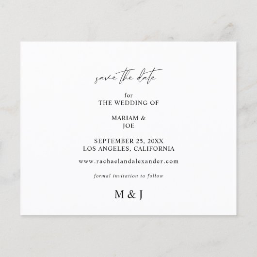 Budget Moderne Chic Tweefoto Save the Date Flyer (Achterkant)