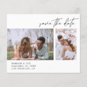 Budget Moderne Chic Tweefoto Save the Date Flyer (Voorkant)