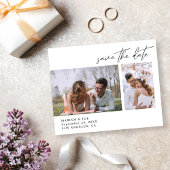 Budget Moderne Chic Tweefoto Save the Date Flyer