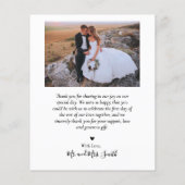 Budget Moderne Collage Bruiloft Dank u Kaart (Achterkant)