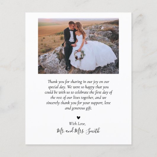 Budget Moderne Collage Bruiloft Dank u Kaart (Achterkant)