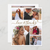 Budget Moderne Collage Bruiloft Dank u Kaart (Voorkant / Achterkant)