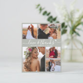 Budget Moderne Collage Groene Bruiloft Dank u Kaar (Staand voorkant)