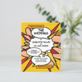 Budget Moderne Comic Book Photo Wedding Invitation (Staand voorkant)