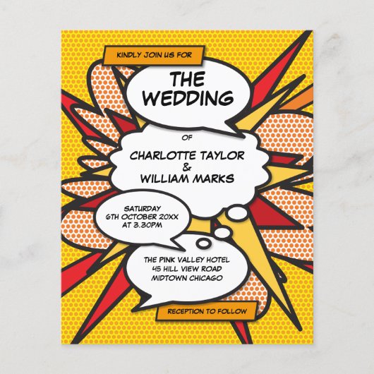 Budget Moderne Comic Book Photo Wedding Invitation (Voorkant)