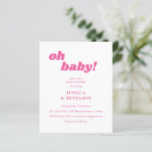 Budget Moderne Cute Pink Baby shower Uitnodiging (Staand voorkant)