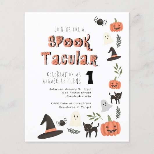Budget Moderne Cute Spooktacular Halloween Birthda (Voorkant)