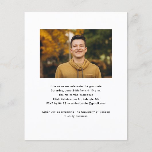 Budget Moderne de Uitnodiging van het Afstuderen v (Achterkant)