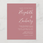 Budget Moderne de Uitnodiging van het Roos van de  (Voorkant)