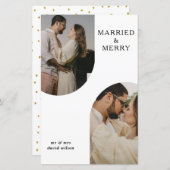 Budget Moderne Double Arch Two Photo Holiday Card (Voorkant / Achterkant)