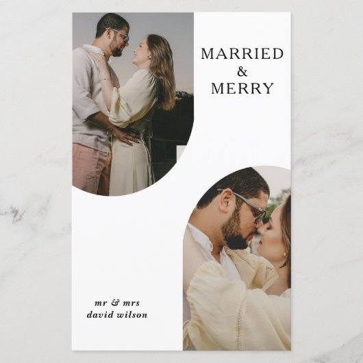 Budget Moderne Double Arch Two Photo Holiday Card (Voorkant)