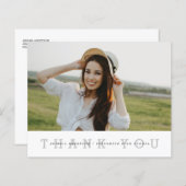 Budget Moderne Eenvoudige Foto Afstudeerder Dank u (Voorkant / Achterkant)