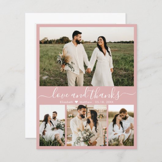 Budget Moderne Eenvoudige Fotobruiloft Hartelijk d (Voorkant / Achterkant)