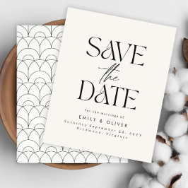 Budget Moderne eenvoudige trouwcrème zwarte elegan Flyer