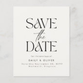 Budget Moderne eenvoudige trouwcrème zwarte elegan Flyer (Voorkant)