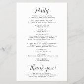 Budget moderne eenvoudige zwart wit bruiloft progr flyer (Achterkant)