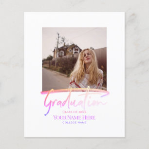 Budget Moderne Elegant Afstuderen Foto-uitnodiging Flyer