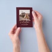 Budget Moderne Elegant Afstuderen Foto-uitnodiging Flyer (Hand)