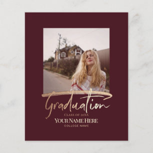 Budget Moderne Elegant Afstuderen Foto-uitnodiging Flyer