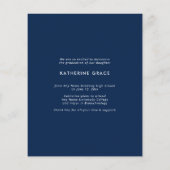 BUDGET Moderne Elegant Script Blue Afstuderen Foto (Achterkant)