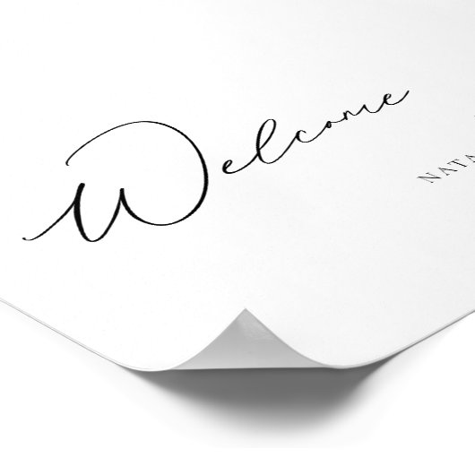 Budget Moderne Elegant Script Weduwen Welkomstteke Poster (Hoek)