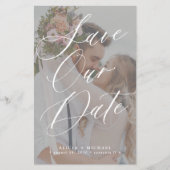 Budget moderne elegante foto bruiloft opslaan van  flyer (Voorkant)