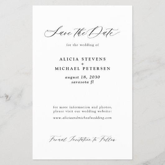 Budget moderne elegante foto bruiloft opslaan van  flyer (Achterkant)