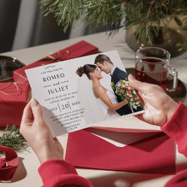 Budget Moderne Elegante Romantische Foto Huwelijk  Kaart