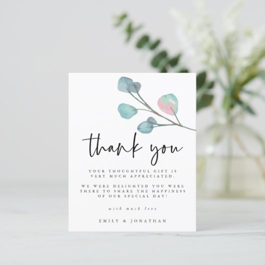 Budget Moderne Eucalyptus Fotobruiloft Hartelijk d (Staand voorkant)