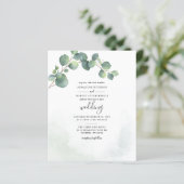 Budget Moderne Eucalyptus Groenery Script Bruiloft (Staand voorkant)