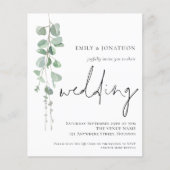 Budget Moderne Eucalyptus QR Code Weddenschap Uitn (Voorkant)