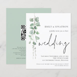 Budget Moderne Eucalyptus QR Code Weddenschap Uitn