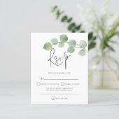 Budget Moderne Eucalyptus Wedding RSVP (Staand voorkant)