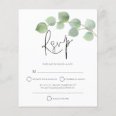 Budget Moderne Eucalyptus Wedding RSVP (Voorkant)