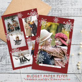 Budget moderne familie foto collage rode kerst flyer