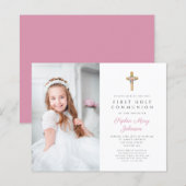 Budget Moderne Floral Cross First Community Foto (Voorkant / Achterkant)