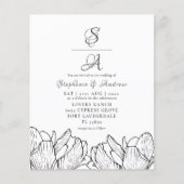 Budget Moderne Floral Monogram Weddenschap (Voorkant)