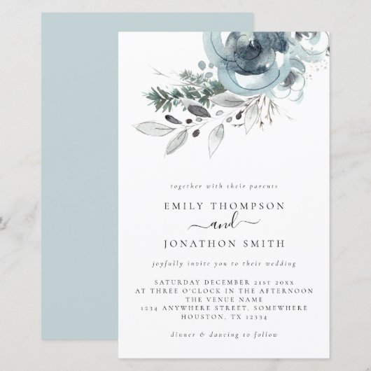 Budget Moderne Florals kerstbruiloft (Voorkant / Achterkant)