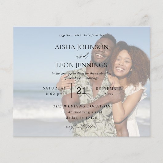 Budget Moderne Foto 5 Horizontal Wedding Flyer (Voorkant)