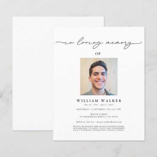 Budget Moderne Foto Begrafenisdienst (Voorkant / Achterkant)