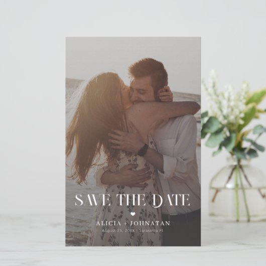 Budget moderne foto bestemming bruiloft opslaan da (Staand voorkant)