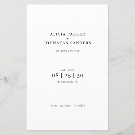 Budget moderne foto bestemming bruiloft opslaan da (Achterkant)