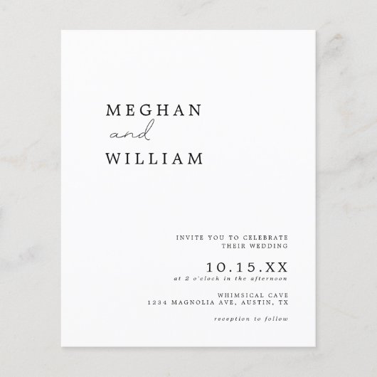 Budget Moderne foto Boho bruiloft uitnodiging (Voorkant)