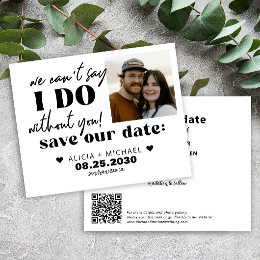 Budget moderne foto bruiloft save the date