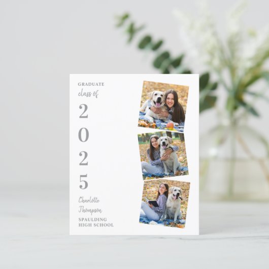Budget Moderne Foto Collage Graduation Invitations (Staand voorkant)