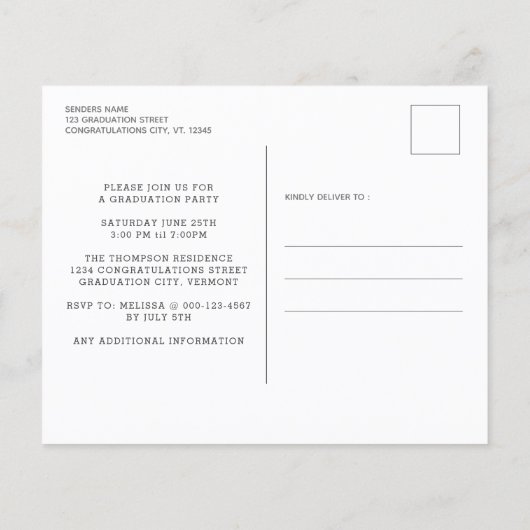 Budget Moderne Foto Collage Graduation Invitations (Achterkant)